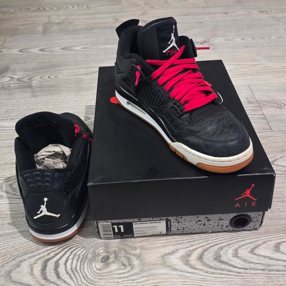 black laser jordan 4